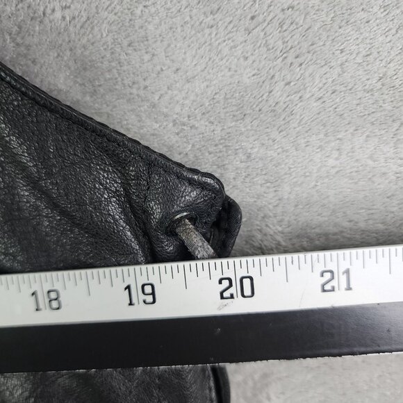 Womens Black MOB Leather Vest Jacket w/ Embroidered Rose Wildwood NJ Patch M - Picture 7 of 10